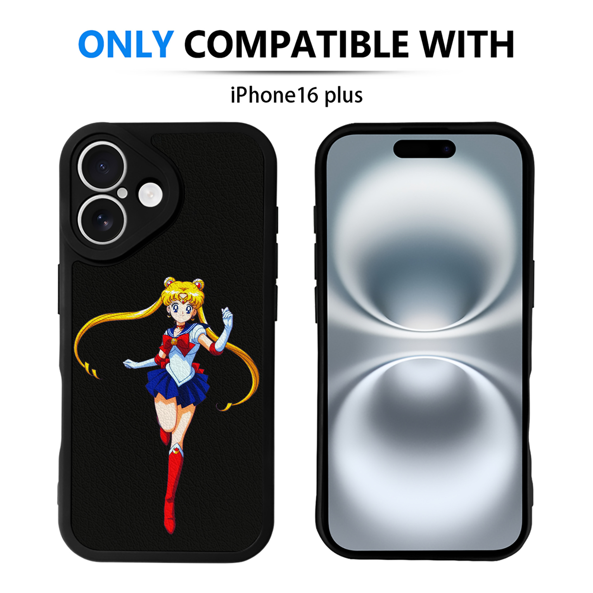 （画像用） 美少女戦士セーラームーン 月野 うさぎ つきの うさぎ Sailor Moon Tsukino Usagi 【iPhone 16シリーズ対応】シリコンスマホケース（レザー調） 材質：シリコン